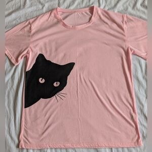 Cat Tee Shirt xl Petal/Light Pink Cat Lady